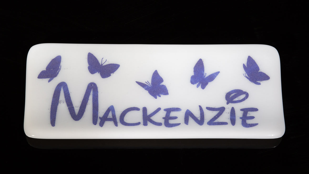 Custom glass Mackenzie plate