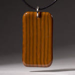 Fused woodland brown glass streaky pendant.