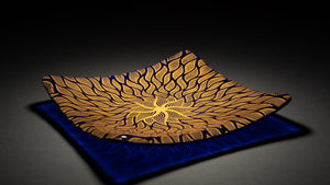Gold and blue transparent glass sunswimmer plate