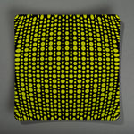 Sandcarved lime green and black glass circle party plate.