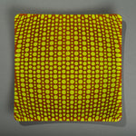 Sandcarved lime green and brown glass circle party plate.